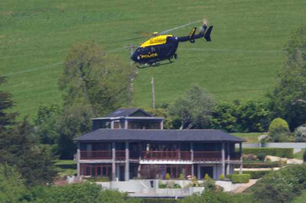 12 May 2020 - 13-40-22 
It's difficult to know exactly how close they were, but it's likely that anyone in the house was aware of the helicopters presence. Unless they were comatose.
----------------------
Devon & Cornwall Police helicopter G-DCPB